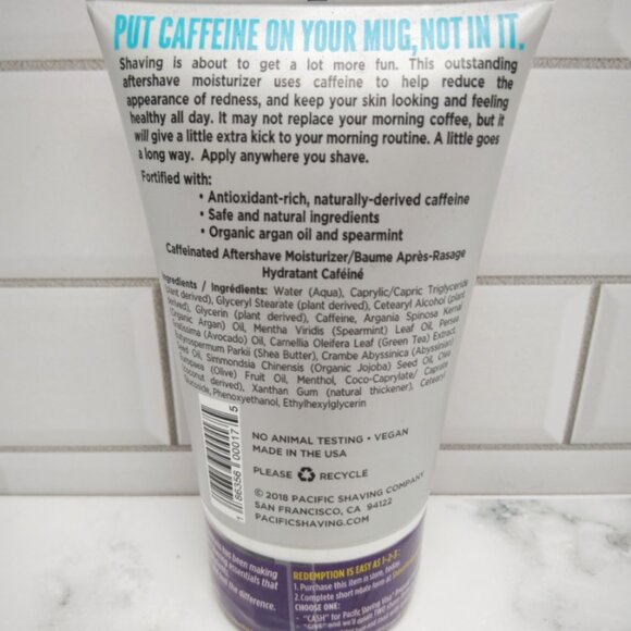 Pacific Shaving Co. Caffeinated After Shave 3.4oz Antioxidant Skincare - Picture 2 of 2